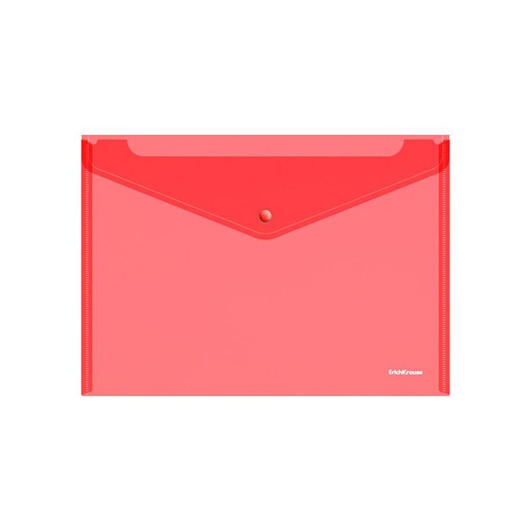Picture of A4 BUTTON ENVELOPES PLASTIC FILE RED